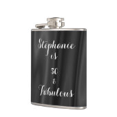 50 & Fabulous Zwart & Wit Elegant Royal Simple Heupfles (Links)