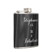 50 & Fabulous Zwart & Wit Elegant Royal Simple Heupfles (Rechts)