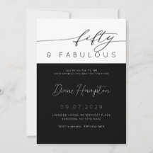 50 & Fabulous Zwart-Wit Foto Vijftigste Verjaardag
