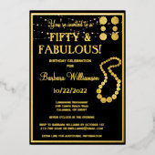 50 - Fantastisch BOND-goud Folie Uitnodiging (Voorkant)