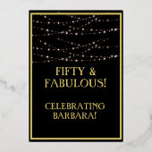 50 - Fantastisch BOND-goud Folie Uitnodiging (Achterkant)