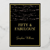 50 - Fantastisch BOND-goud Folie Uitnodiging (Achterkant)