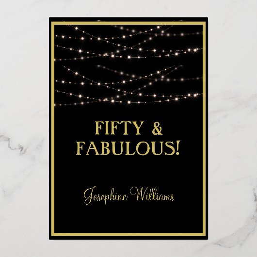 50 - Fantastisch BOND-goud Folie Uitnodiging (Achterkant)