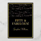 50 - Fantastisch BOND-goud Folie Uitnodiging (Achterkant)