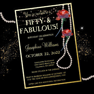 50 - Fantastisch BOND-goud Folie Uitnodiging