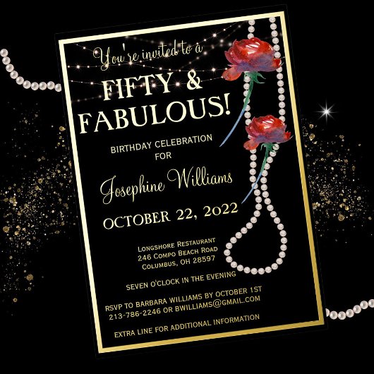 50 - Fantastisch BOND-goud Folie Uitnodiging