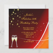 50 & Fantastisch Fabulous Gold Red Sinaasappel Kaart (Achterkant)