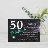 50 fantastisch, glitter op zwart, veelzijdig kaart (Staand voorkant)