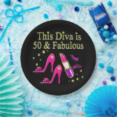50 & FANTASTISCH OOGVERBLINDEND DIVA DESIGN PAPIEREN BORDJE (Feest)