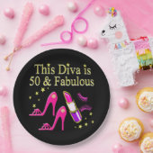 50 & FANTASTISCH OOGVERBLINDEND DIVA DESIGN PAPIEREN BORDJE (Feest)