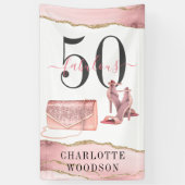 50 Fantastisch Roos Gold Glitter Agate Dansschoen Spandoek (Verticaal)