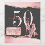 50 Fantastisch Roos Gold Glitter Agate Dansschoen Wijn Etiket (Enkel label)