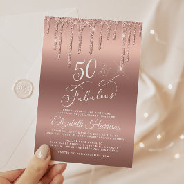 50 Fantastisch Roos Gold Glitter Birthday Party Kaart