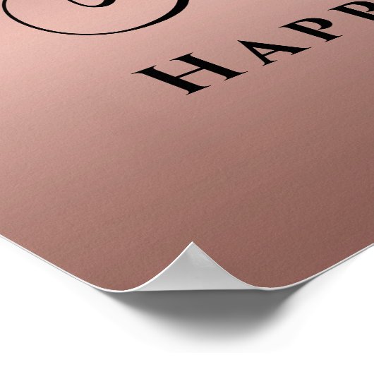 50 Fantastisch Roos Gold Glitter Birthday Party Poster (Hoek)