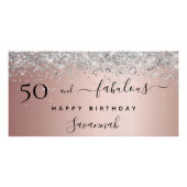 50 Fantastisch verjaardagscluster roos goudglitter Perfect Poster (Voorkant)