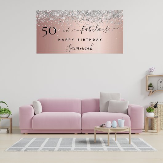 50 Fantastisch verjaardagscluster roos goudglitter Perfect Poster