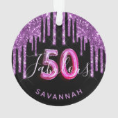 50 Fantastisch verjaardagscolletter zwarte paarse  Ornament (achterkant)