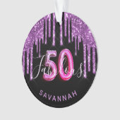 50 Fantastisch verjaardagscolletter zwarte paarse  Ornament (voorkant)