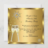 50 & Fantastische Champagne Heels Gold Snowflakes Kaart (Achterkant)