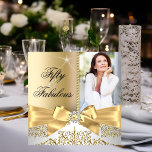 50 Fantastische foto Gold Silver Bow 50e verjaarda Kaart<br><div class="desc">Fabulous 50, Foto, Gold en zilveren boeg met gouden damp. Elegant modern en stijlvol 50th Birthday Party Invitations. Al Occasion nodigt uit voeg de uitnodiging van de Foto toe. Alle Occasies verjaardagsuitnodiging. Pas je aan met je eigen details en leeftijd. Sjabloon voor Sweet 16, 16th, Quinceanera 15th, 18th, 20th, 21th,...</div>