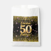 50 fantastische gouden glitter roze sterren 50e ve bedankzakje (Voorkant)