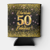 50 fantastische gouden glitter roze sterren 50e ve blikjeskoeler (Voorkant)