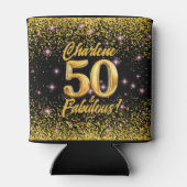 50 fantastische gouden glitter roze sterren 50e ve blikjeskoeler (Achterkant)