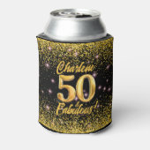 50 fantastische gouden glitter roze sterren 50e ve blikjeskoeler (Blikje Achterkant)