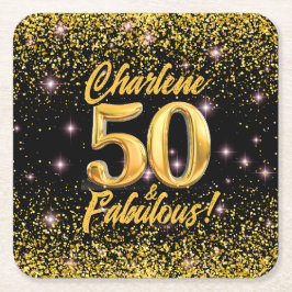 50 fantastische gouden glitter roze sterren 50e ve kartonnen onderzetters