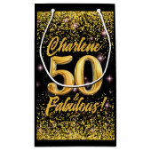 50 fantastische gouden glitter roze sterren 50e ve klein cadeauzakje (Achterkant)