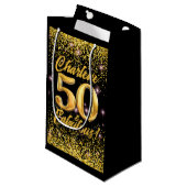 50 fantastische gouden glitter roze sterren 50e ve klein cadeauzakje (Voorkant Gekanteld)