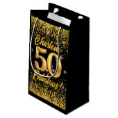 50 fantastische gouden glitter roze sterren 50e ve klein cadeauzakje (Achterkant Gekanteld)