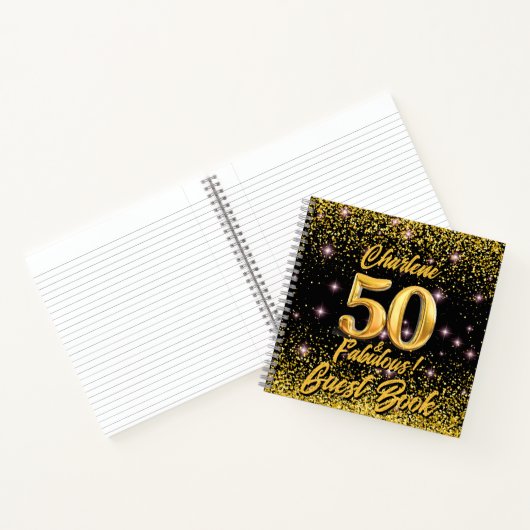 50 fantastische gouden glitter roze sterren 50e ve notitieboek (Binnen)