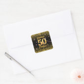 50 fantastische gouden glitter roze sterren 50e ve vierkante sticker (Envelop)