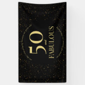 50 fantastische moderne zwart-gouden Confetti typo Spandoek (Verticaal)