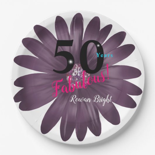 50 Fantastische, paarse glittermais, veelzijdig Papieren Bordje (Voorkant)