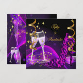 50 & Fantastische Paarse Gold Leopard Shoes Kaart (Voorkant / Achterkant)