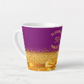 50 Fantastische paarse gouden boog naam leeftijd Latte Mok (Linkerhoek)