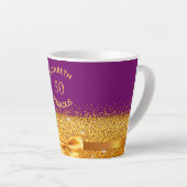 50 Fantastische paarse gouden boog naam leeftijd Latte Mok (Rechterhoek)