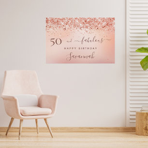 50 Fantastische verjaardag roos goud roze Perfect Poster