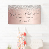 50 Fantastische verjaardag roos gouden zilver Spandoek (Insitu)