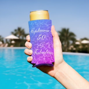 50 Fantastische Verjaardag Roze Paarse Water Spark Seltzer Blikjeskoeler