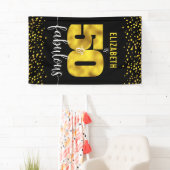 50 Fantastische Verjaardag Zwart Goud folie Glitte Spandoek (Insitu)