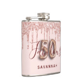 50 fantastische verjaardagsfeestje roos goud glitt heupfles (Rechts)