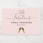 50 fantastische verjaardagsfeestje roze roze goude sparkling wijnetiket (Enkel label)