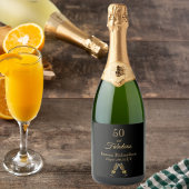 50 fantastische verjaardagsfeestjes zwarte goudnaa sparkling wijnetiket