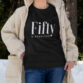 50 & Fearless Typografie Eenvoudig, Modern Verjaar Trui