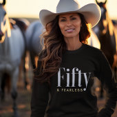 50 & Fearless Typografie Eenvoudig, Modern Verjaar Trui