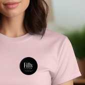 50 & Fearless Verjaardag Elegant Modern Zwart Cust Ronde Button 3,2 Cm