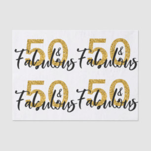 50 Fifty en Fabulous Gold Glitter Modern Tissuepapier